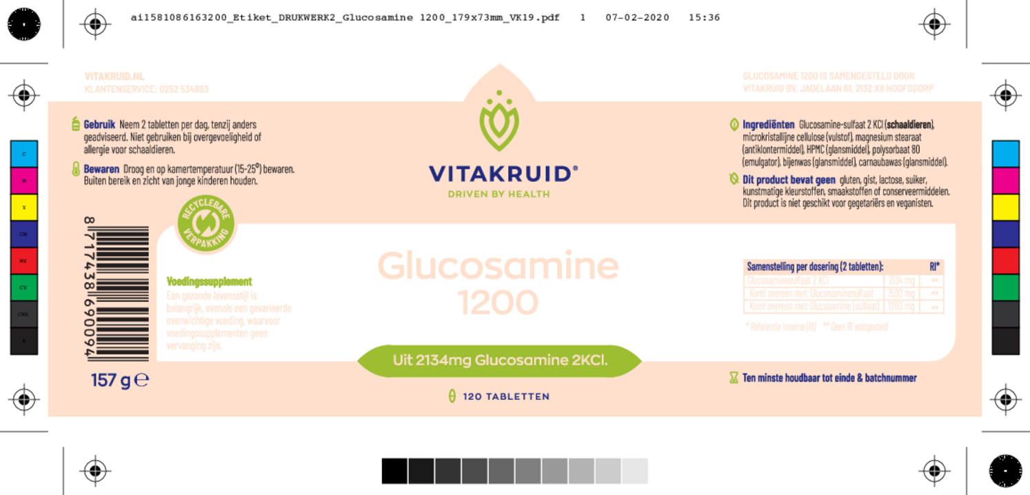 Glucosamine 1200 Tabletten afbeelding van document #1, etiket